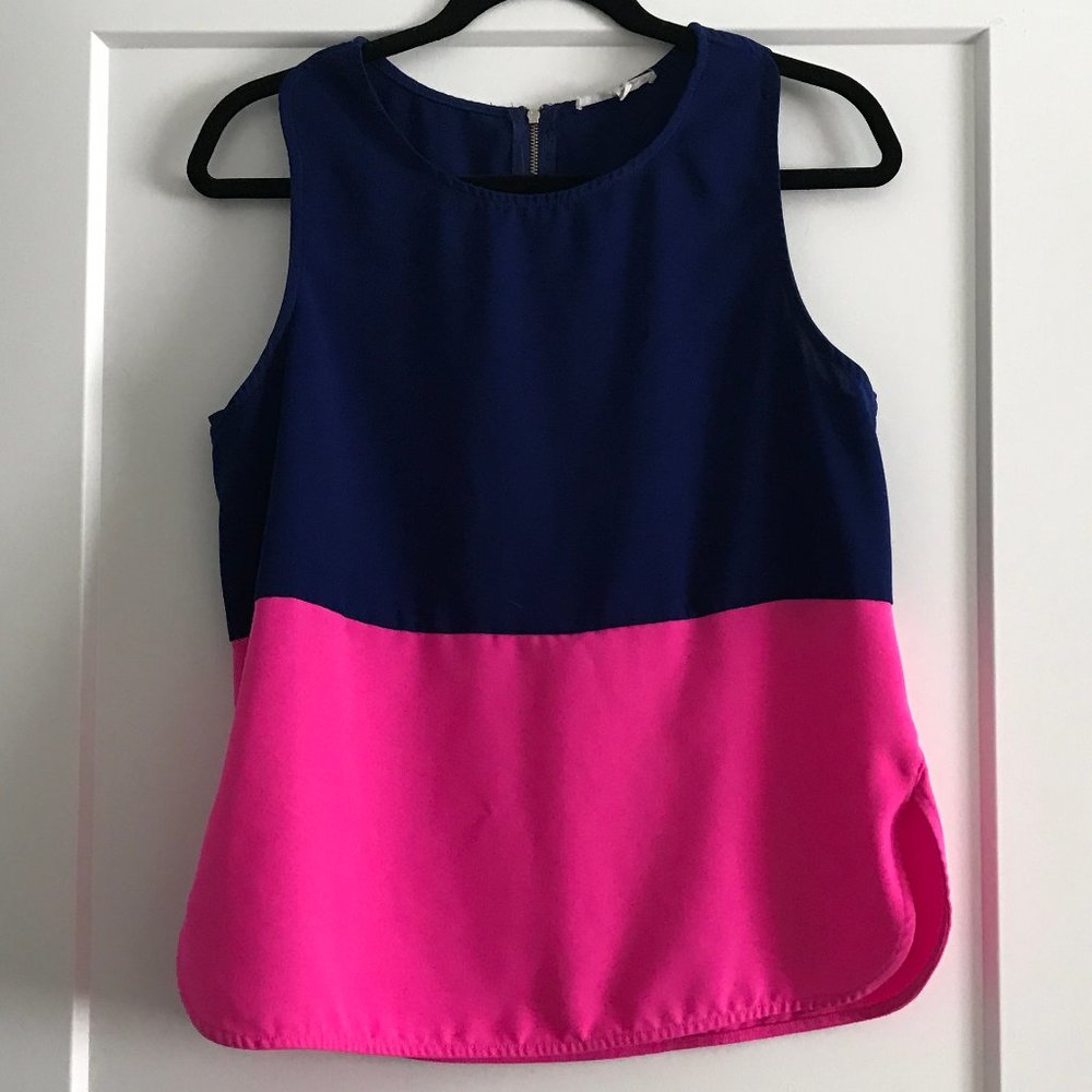 41 Hawthorn Color Block Blue Pink Tank Medium